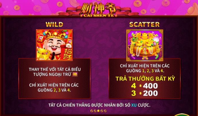 Biểu tượng Wild và Scatter Cùng Lão Thần Tài Bùng Nổ Tiền Thưởng Tới Hàng Chục Triệu Đồng