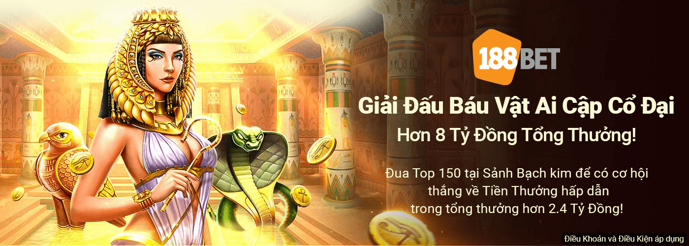 Giải Đấu Báu Vật Ai Cập – Cơn mưa tiền thưởng lên đến 8 TỶ ĐỒNG Giải Đấu Báu Vật Ai Cập Cổ Đại – Hơn 8 Tỷ Đồng Thưởng