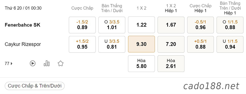 Soi kèo xiên ngày 20/01 Fenerbahce vs Rizespor, 00h30, Cúp Thổ Nhĩ Kỳ