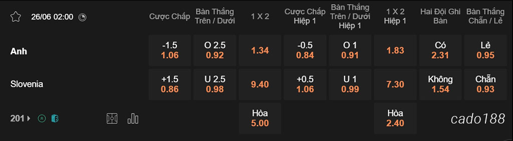 Anh vs Slovenia, 02h00, Euro 2024