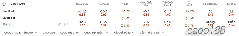 Nhận định soi kèo Brentford vs Liverpool, 22h00 ngày 18.01-2