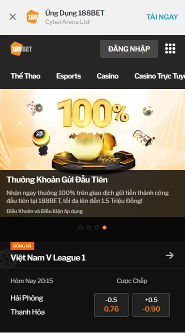 Cách vào 188bet bằng điện thoại