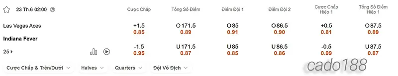 Soi kèo bóng rổ WNBA Las Vegas Aces vs Indiana Fever 23_6