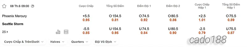 Soi kèo bóng rổ WNBA Phoenix Mercury vs Seattle Storm 8_6