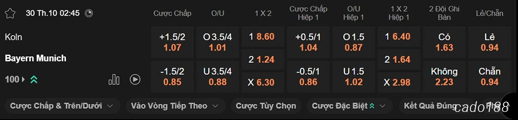 Koln vs FC Bayern Munich, 02h45, Cúp Quốc gia Đức Koln vs FC Bayern Munich, 02h45, Cúp Quốc gia Đức