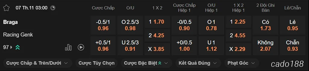 Nhận định kèo xiên ngày 07/11 Braga vs Genk, 03h00, Europa League Nhận định kèo xiên ngày 07/11 Braga vs Genk, 03h00, Europa League